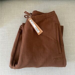 NWT SKIMS COTTON FLEECE CLASSIC JOGGER | BISON  XS